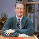 Portrait of American educator and television personality Fred Rogers (1928 - 2003) of the television...