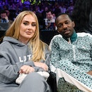 LOS ANGELES, CA - APRIL 28: Adele and Rich Paul attend the basketball game between Los Angeles Laker...