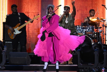 US singer/songwriter Lauryn Hill performs during the Hip Hop 50 Live concert, marking the 50th anniv...