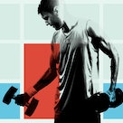 A man lifting dumbbells to build his forearms.