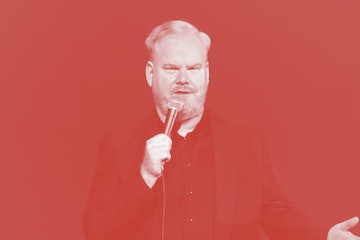 Jim Gaffigan on stage in his new special 'Dark Pale.'