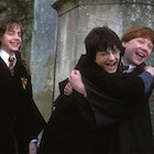Harry Potter kids laughing, no doubt at one of these Harry Potter jokes. 