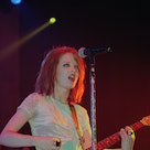 Scottish singer and musician Shirley Manson performs live on stage with American rock group Garbage ...